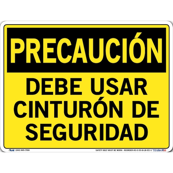 Vinyl Label Sign, 9-1/2" Height, 12-1/2" Width, Vinyl Label, Rectangle, Spanish